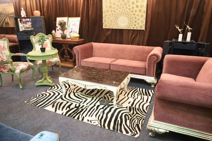 Zebra rug lounge display at FORHEX Fair 2019