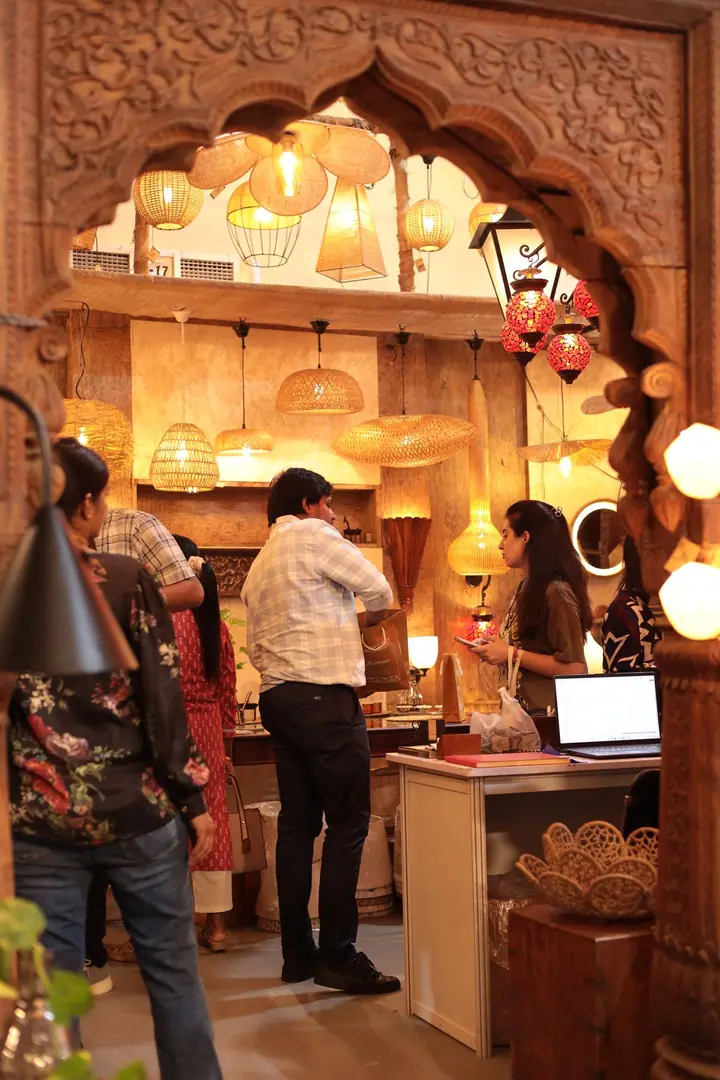 Carved arch lighting display at FORHEX Fair 2024