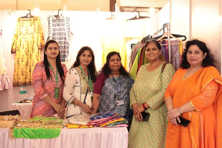 Exhibitors at a textile stall at FORHEX Fair 2024