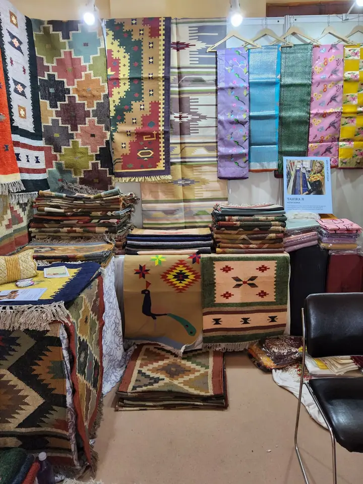 Rugs and textiles stall at FORHEX Fair 2025